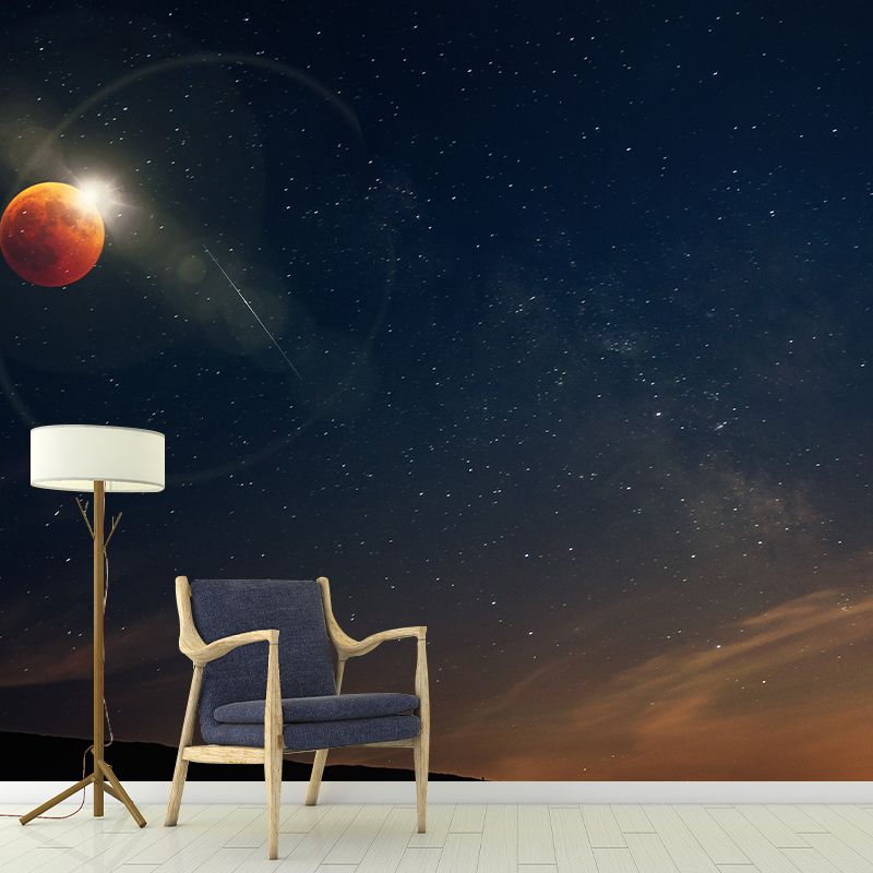 Photography Stain Resistant Mural Wallpaper Dreamy Sky Sleeping Room Wall Mural
