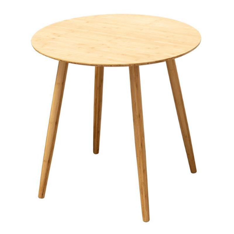Brown/Natural Wood Living Room Side Table Round 4 Legs End Table