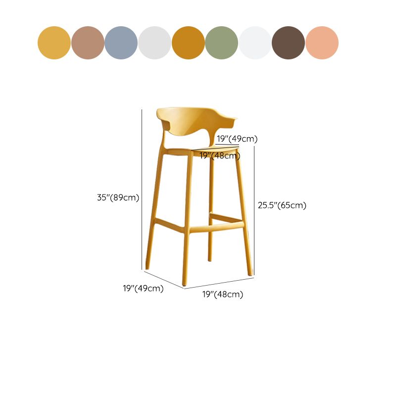 Contemporary Acrylic Bar Stools Indoor Low Back Counter Chair