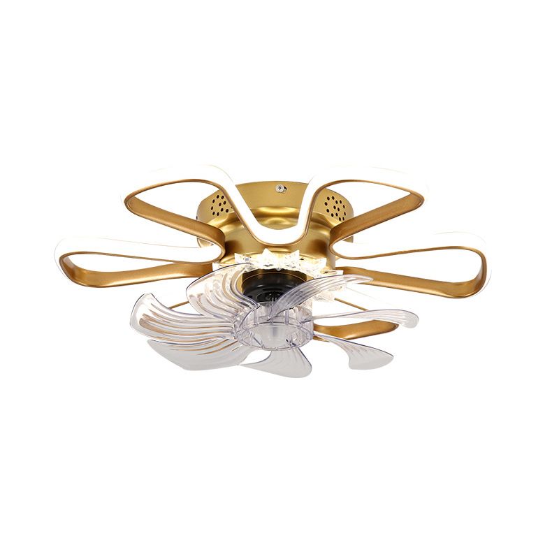 7-Blade Children Ceiling Fan LED Polish Finish Fan with Light for Living Room