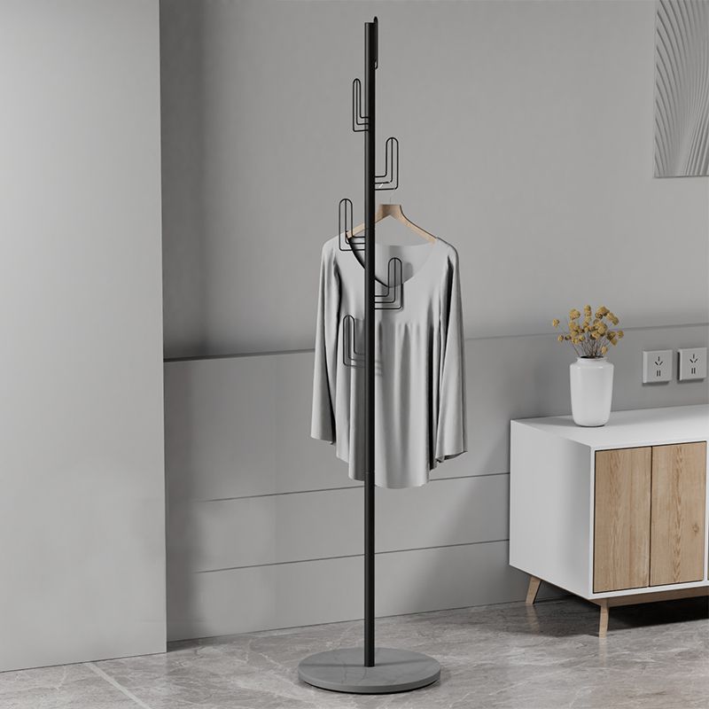 Contemporary Entryway Hall Tree Pure Color Coat Hooks Round Bottom Coat Rack