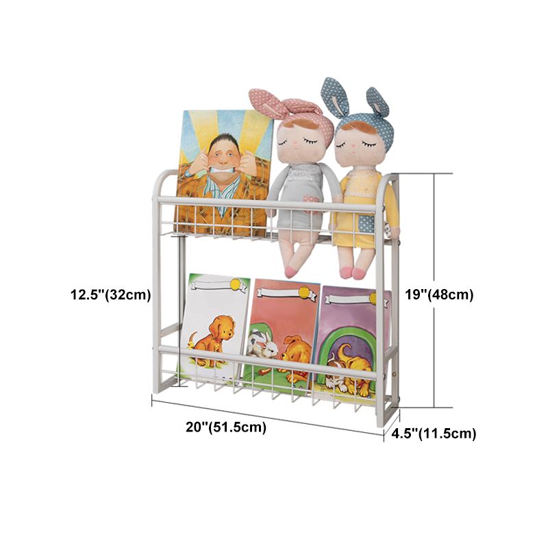 Modern Style Bookshelf Wall Mounted Metal Bookcase for Kid Room