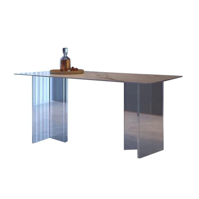 Modern Style White Stone Table Rectangle Dining Table for Kitchen