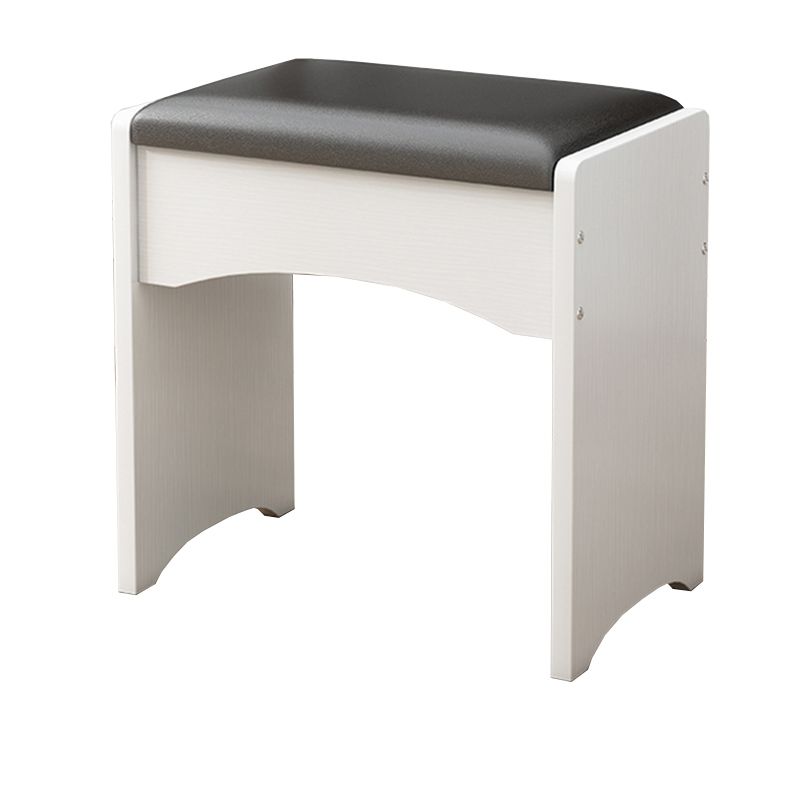 Mid-Century Modern Ottoman Rectangle Genuine Leather Pure Color Water Resistant Ottoman