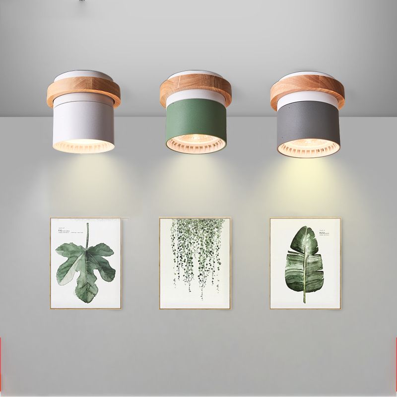 Metal Round Shaped Flush Mount Fixture Modern Style 1 Head Led Flush Light