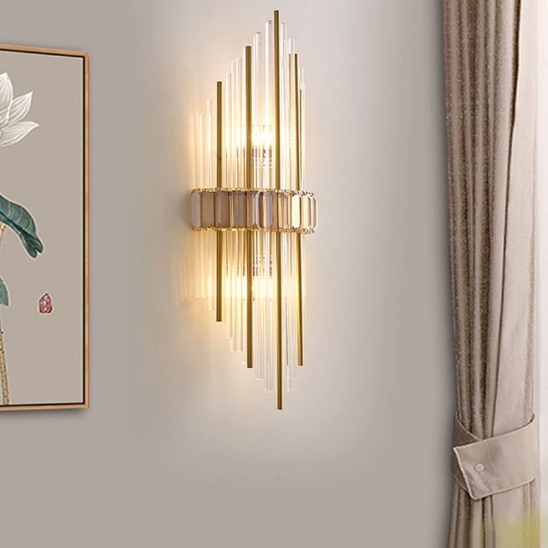 Crystal Geometric Shape Wall Light Modern 2-Lights Wall Light Sconce