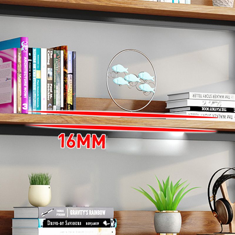 Modern Open Storage Shelf Bookcase with Cabinets for Home Office