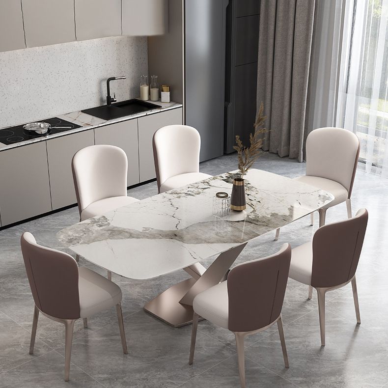 Contemporary Rectangle Table Set 1/4/5/6/7 Pieces Dining Set for Kitchen