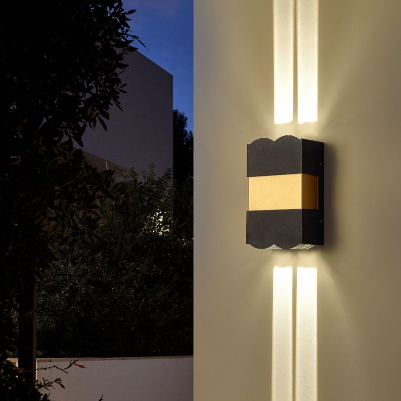 Modern Style Wall Lamp Metal 4 Lights Sconces in Black for Outdoor