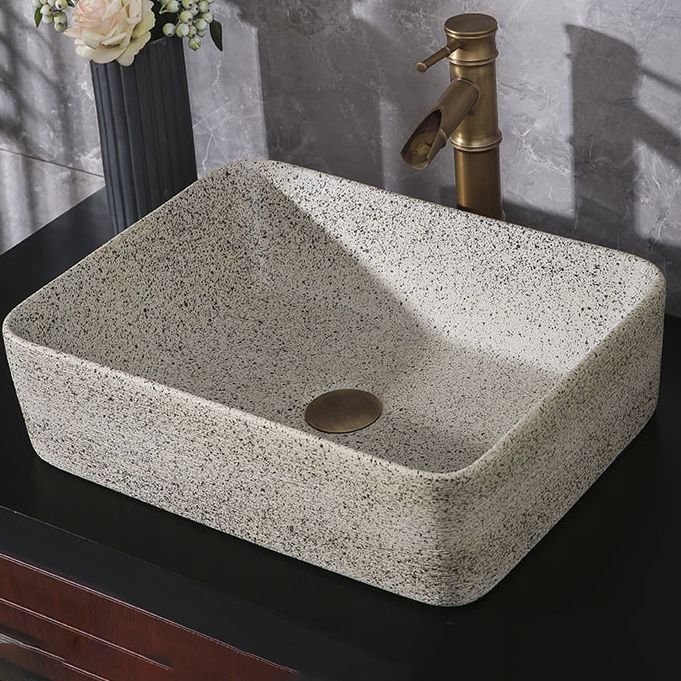 Modern Vessel Bathroom Sink Porcelain Vessel Lavatory Sink with Faucet