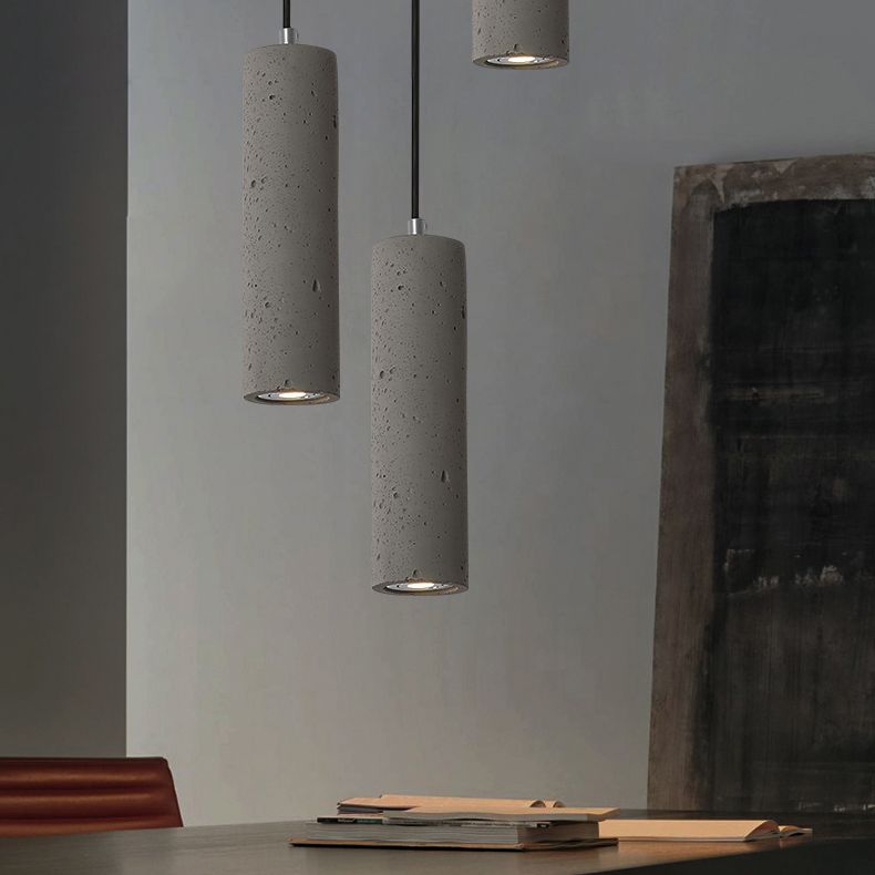 Nordische moderne zylindrische Form Pendelleuchte Beton kleines Suspension Licht für Wohnzimmer