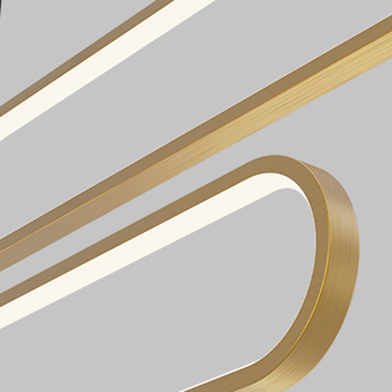 Eigentijdse stijl lineaire vorm eilandlichten metaalhangende hanglampen in goud
