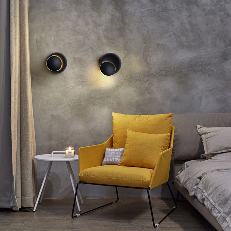 Round Shade Wall Sconce Modern Simple Style Resin 1 Light Sconces for Bedroom