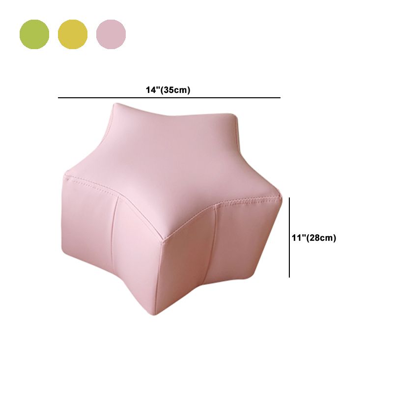 Modern Water Resistant Standard Specialty Shape Pink Leather Ottoman