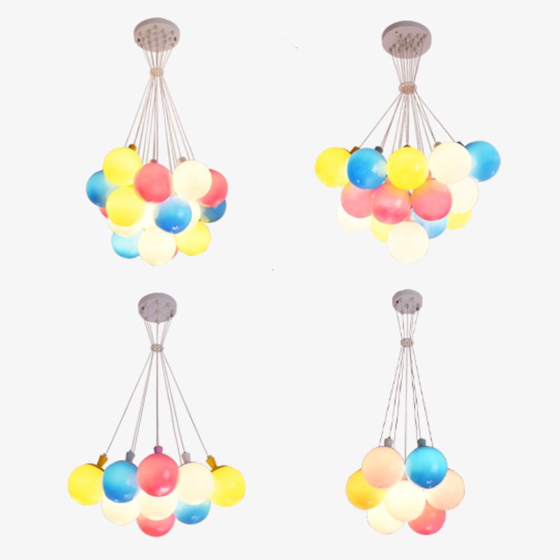 Balloon Colored Chandelier Light Simplicity Acrylic Pendant Light for Child Room