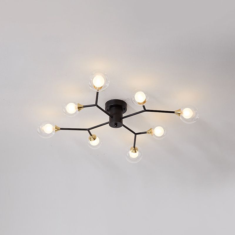 Nordic Modern Minimalist Glass Flush Mount Lamp with Glass Shade for Sitting Room