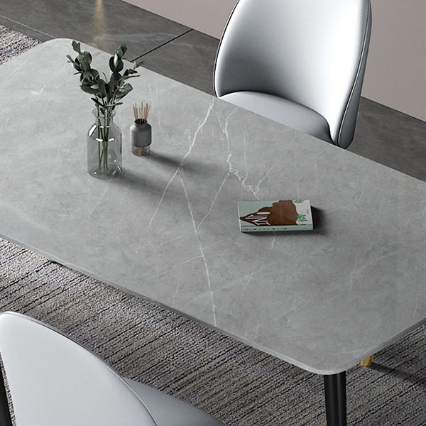 Modern Iron Dining Table Set 1/2/3/5/7 Pieces Dinette Set with Sintered Stone Top