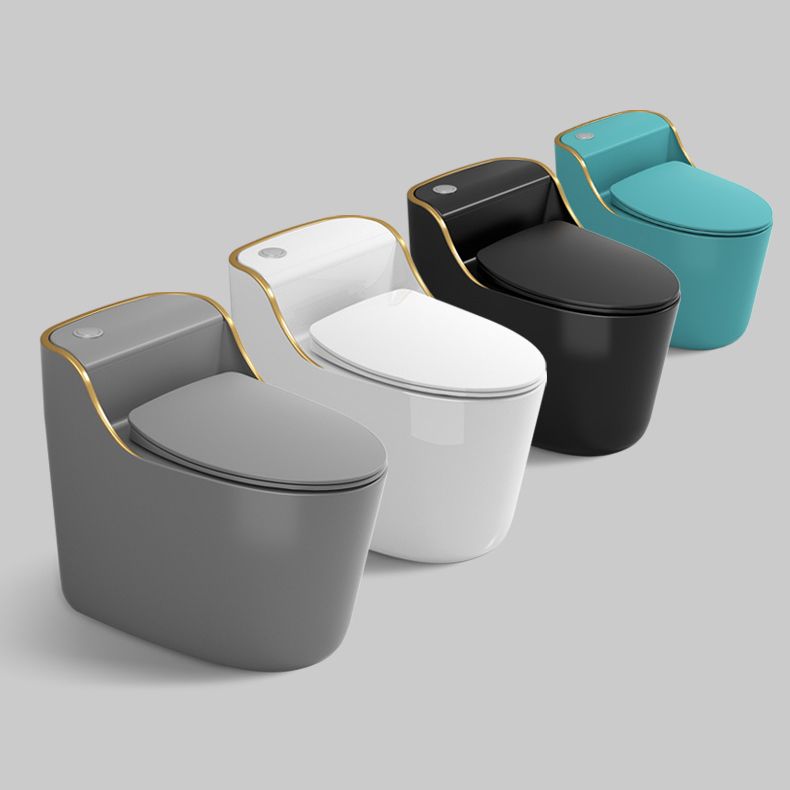 Modern Toilet Bowl Siphon Jet Toilet with Slow Close Seat for Bathroom