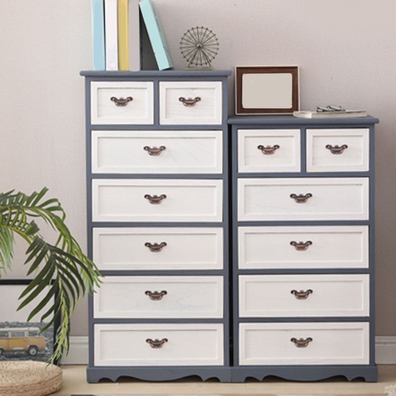 Nautical Bedroom Vertical Storage Chest Wooden Chest with Drawers