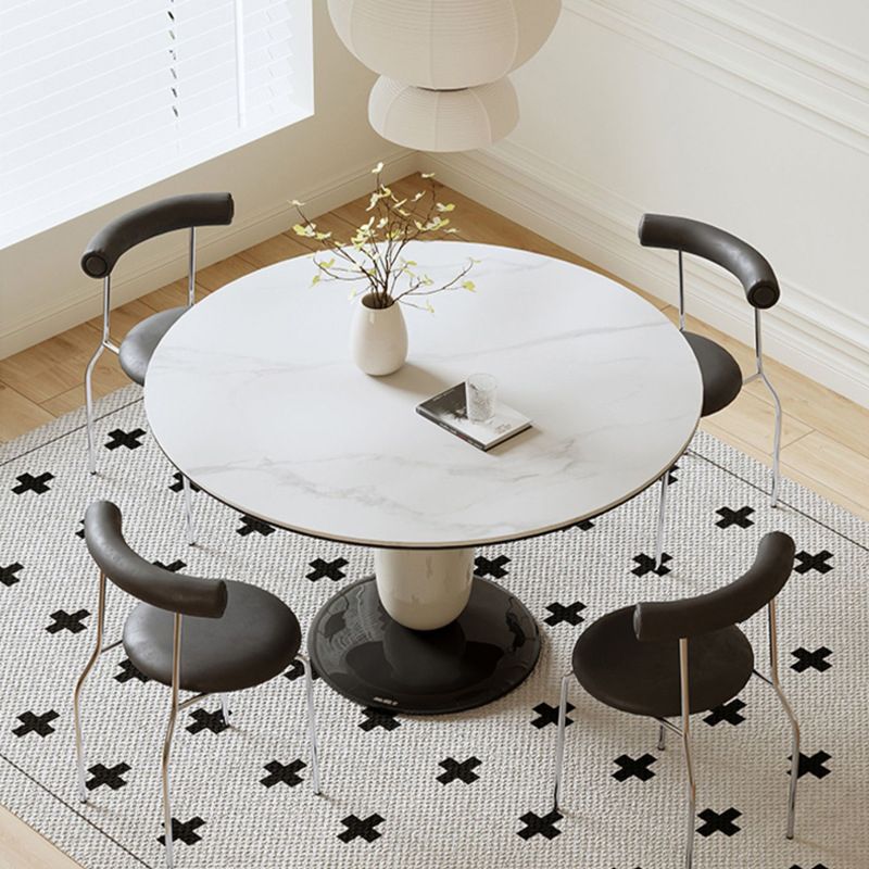 Contemporary Kitchen Dinner Table Round Pedestal Dining Table