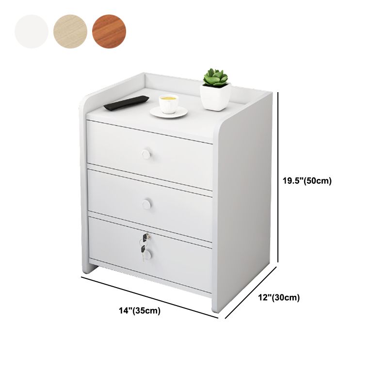 Wooden Nightstand with 12" Wide Night Table with Drawers and Shelf