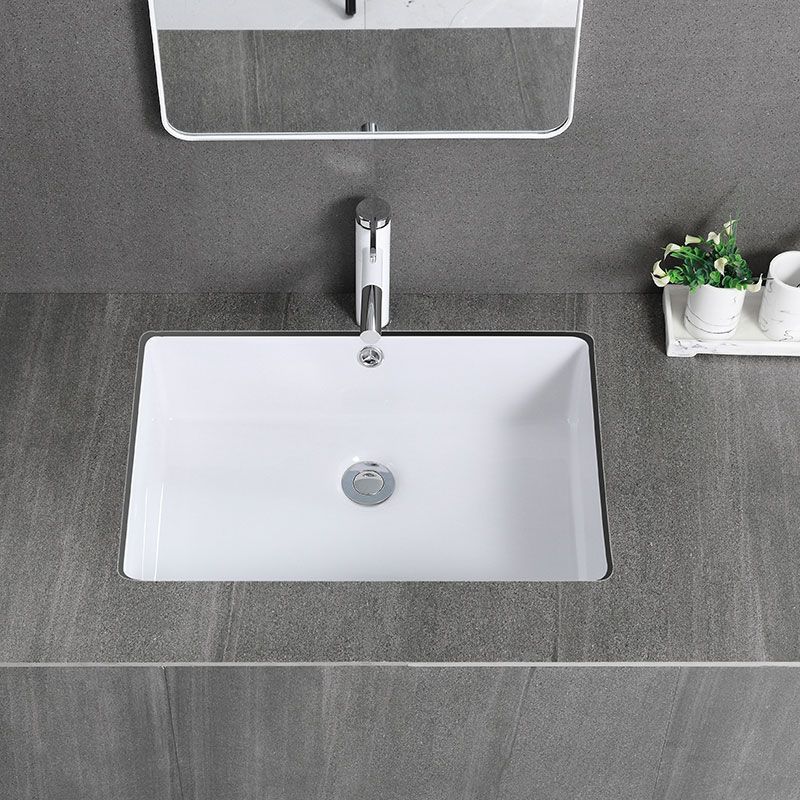 Modern Bathroom Sink Rectangular Vessel Lavatory Sink Pop-Up Drain