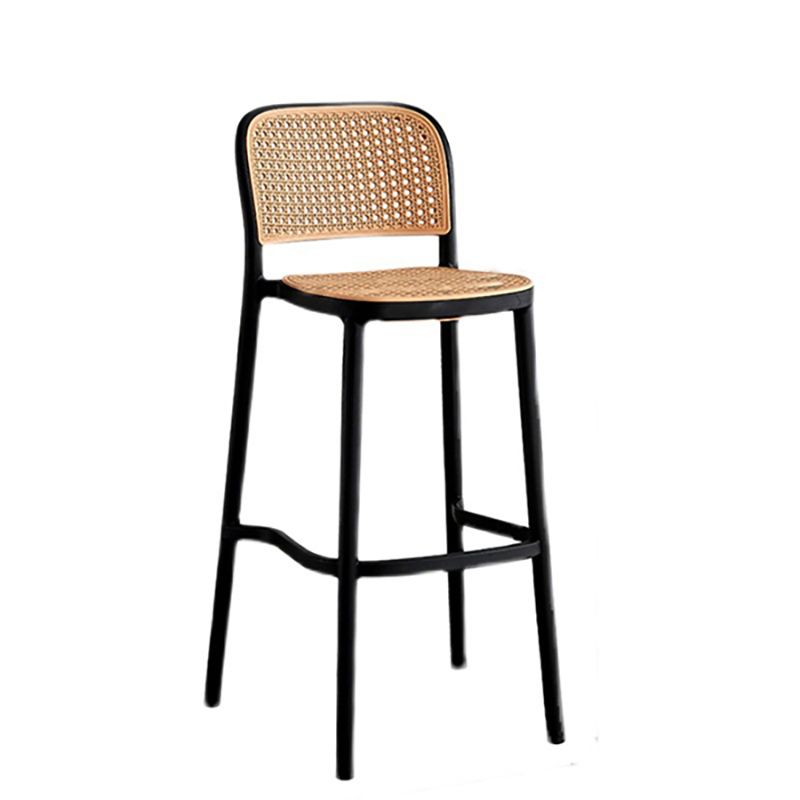 Scandinavian Plastic Bar Stool Footrest Armless Bar Stool for Living Room