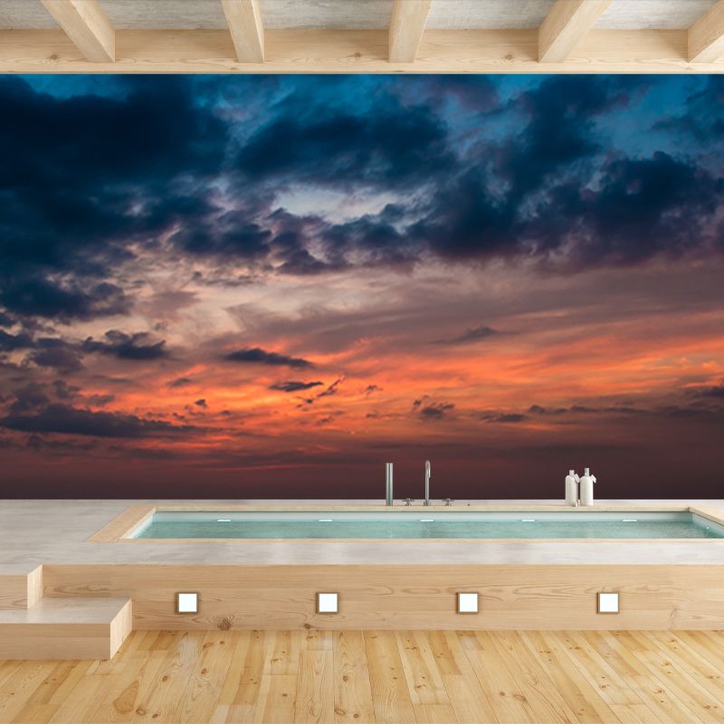 Photography Environment Friendly Mural Wallpaper Setting Sun Bedroom Wall Mural