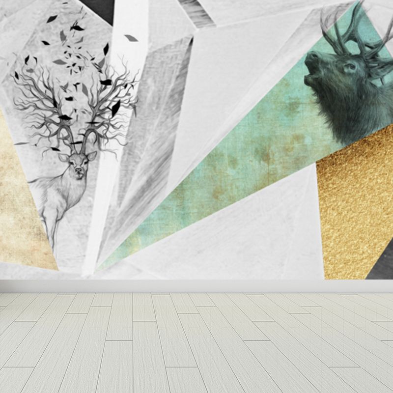 Pastel Color Diamond Mural Wallpaper Geometric Modern Stain Resistant Wall Decor