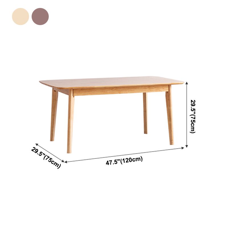 Modern Rectangle Dining Table Solid Wood 4 Legs Dining Table for Home Use