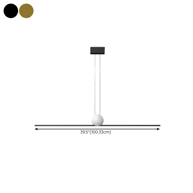 Simple Shape Modern Pendant Lighting Fixtures Metal 1 Light Island Light Fixture for Dining Room