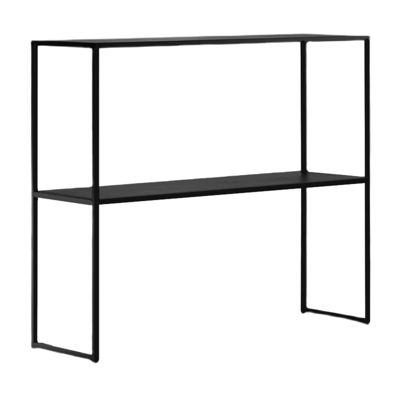 Contemporary Iron Console Table with Shelf and Sled Base,31 inch