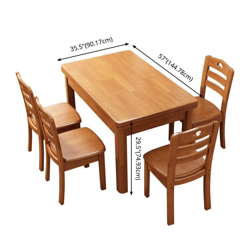 Contemporary Dining Table Sets with Solid Wood Dining Table and Chairs