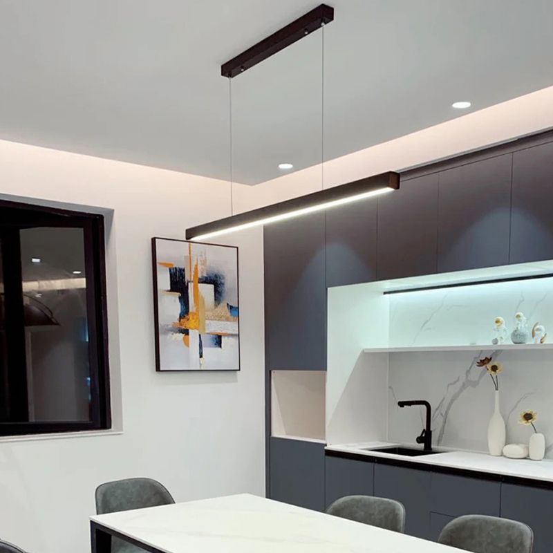 Moderne stijl eenvoudige hangende lamp led rechthoek hanglamp voor eetkamer