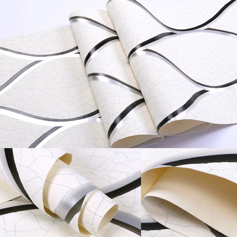 Light Color Ogee Wallpaper Crackle Look Modern Stain-Proof Wall Art for Living Room