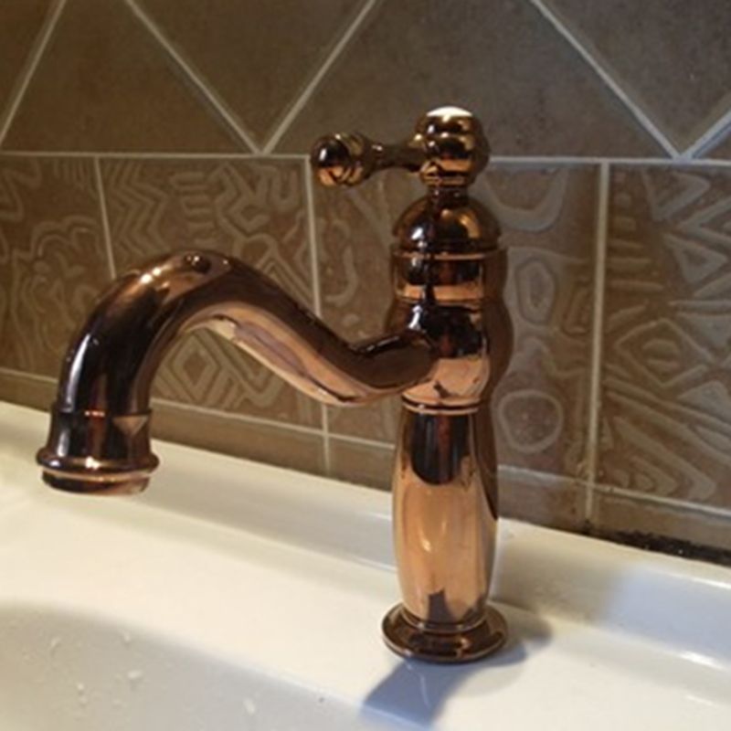 Traditional Centerset Faucet Lever Handles Gooseneck Arc Solid Brass Faucet