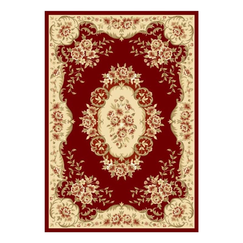 Victorian Floral Printed Carpet Polyester Area Rug Stain Resistant Indoor Rug for Living Room