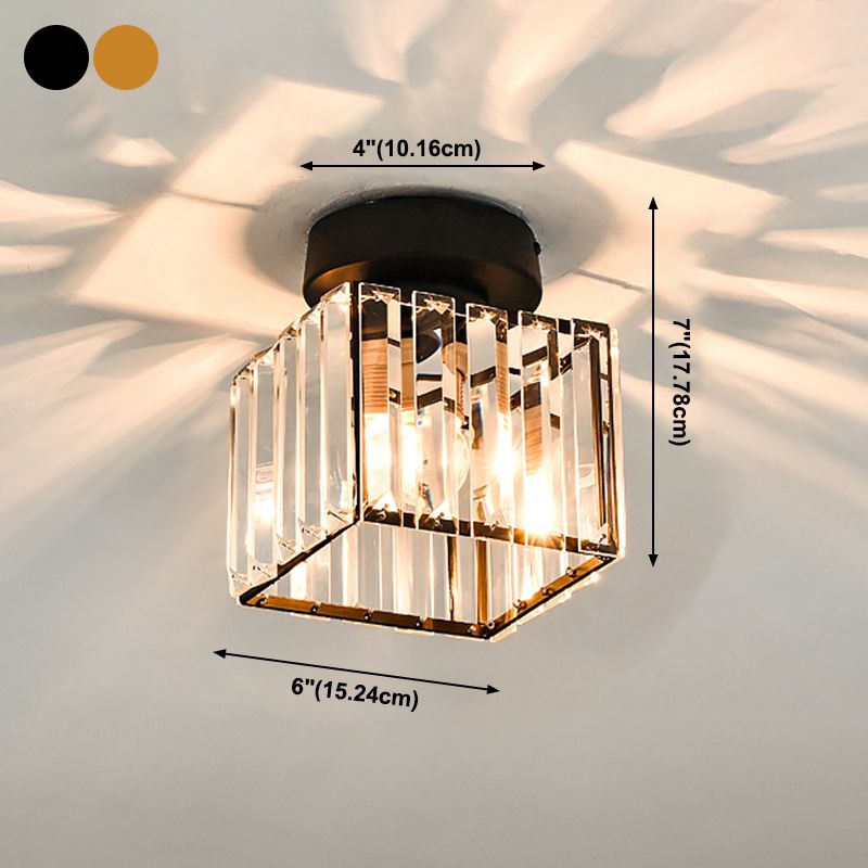 Luminaires encastrés modernes Lampe à montage encastré à 1 lumière géométrique en cristal