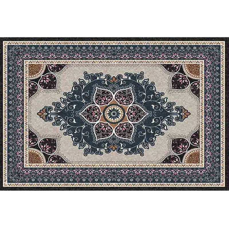 Red tradicional alfombra alfombra poliéster patrón tribal alfombra alfombra resistente manchas para decoración del hogar