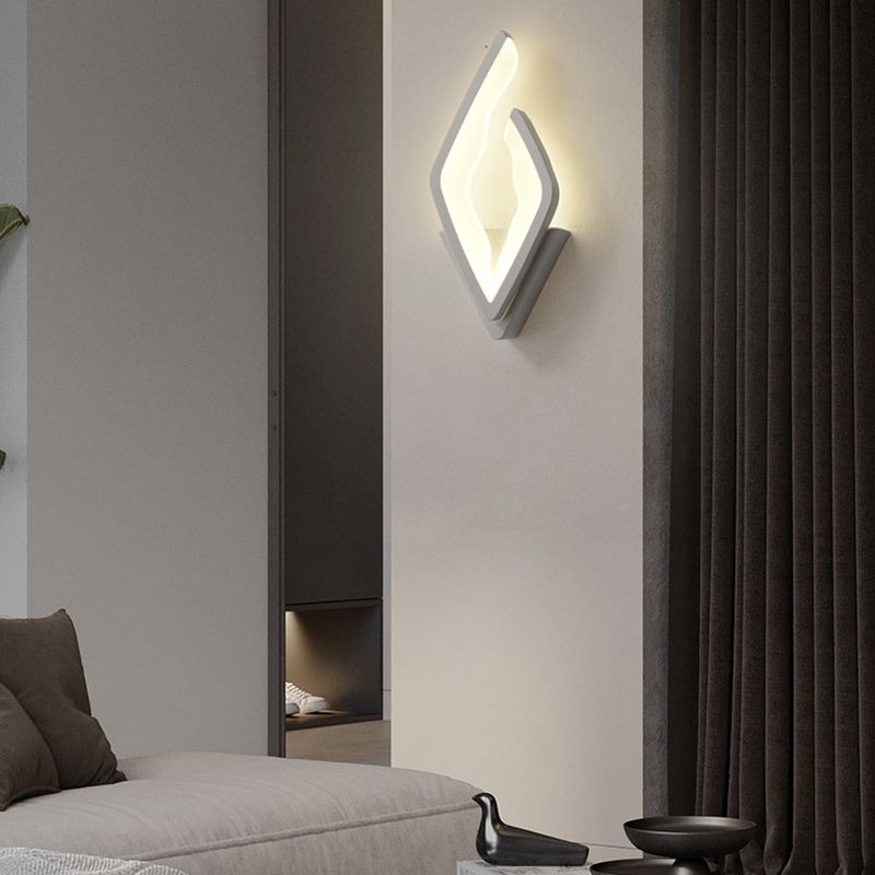 Geometric Wall Lighting Ideas Modern Metal 1 Light Wall Mounted Lighting in White