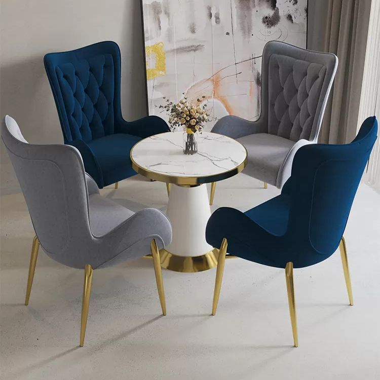 Nordic Style Metal Speisezimmer Sessel Flügelback Side Stuhl für den Heimgebrauch