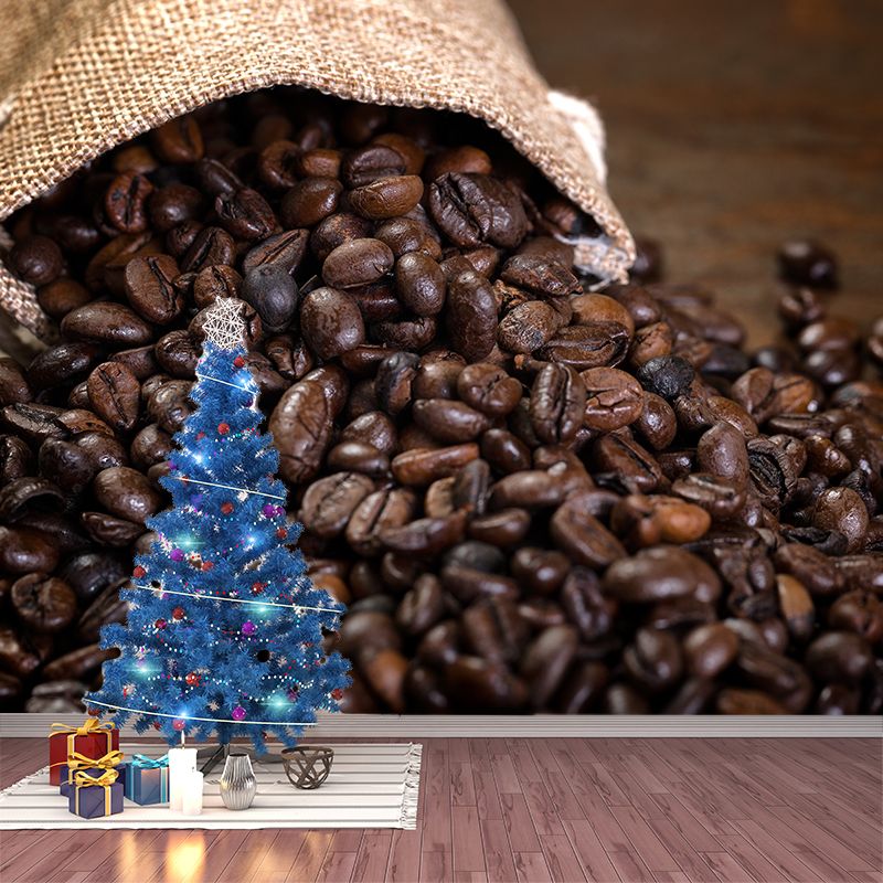 Non-Woven Decorative Wall Mural Modern Coffee Bean Wall Covering, Custom Printed