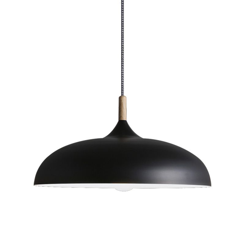 Schwarz/Weiß -Finish -Kuppel Anhänger Leuchte Retro -Stil Metal 1 Lampenküche Hanging Lampe mit einstellbarem Kabel