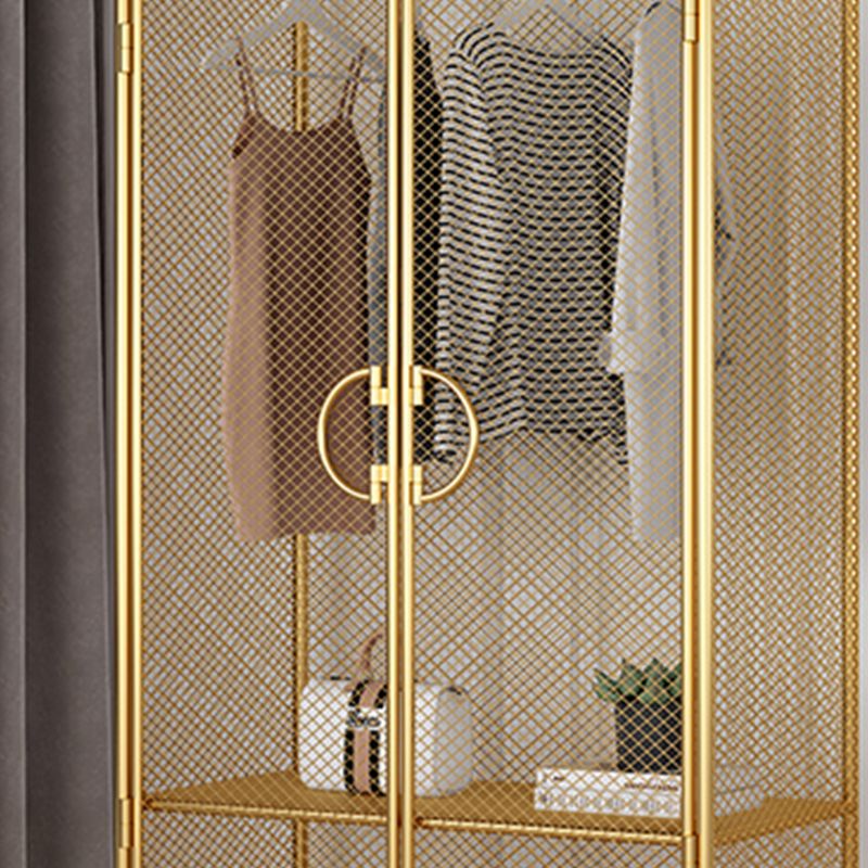Nordic Iron Grid Wardrobe Long Hanging Storage Metal Storage Cabinet