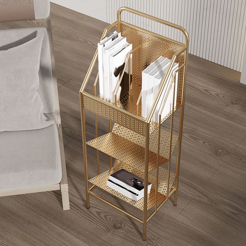 Industrial Freestanding Standard Kids Bookcase Metal Bookshelf in Matte