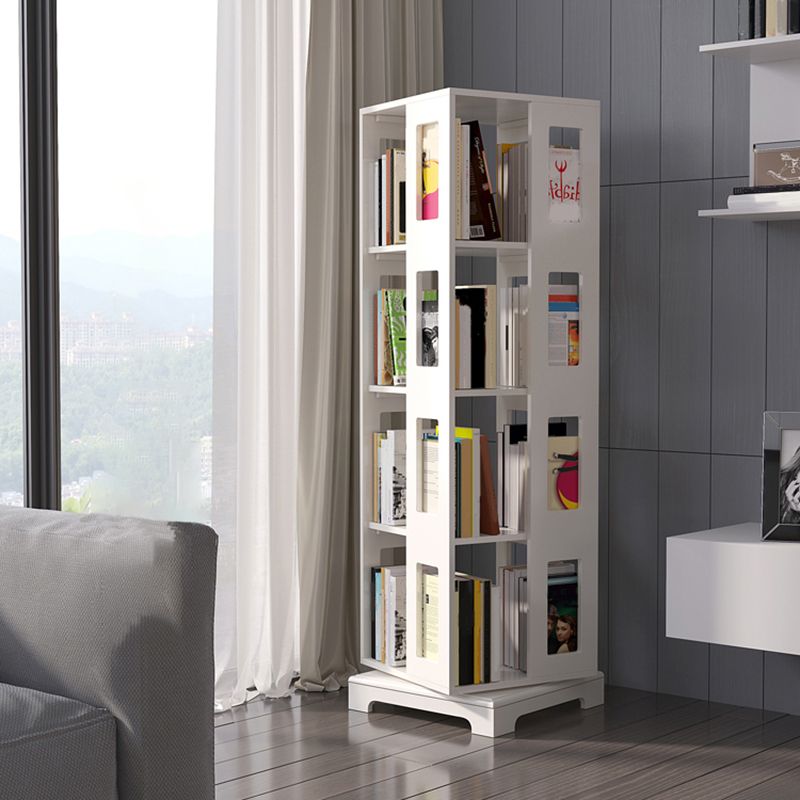 Solid Wood Bookshelf Scandinavian Rotatable Open Back Bookshelf