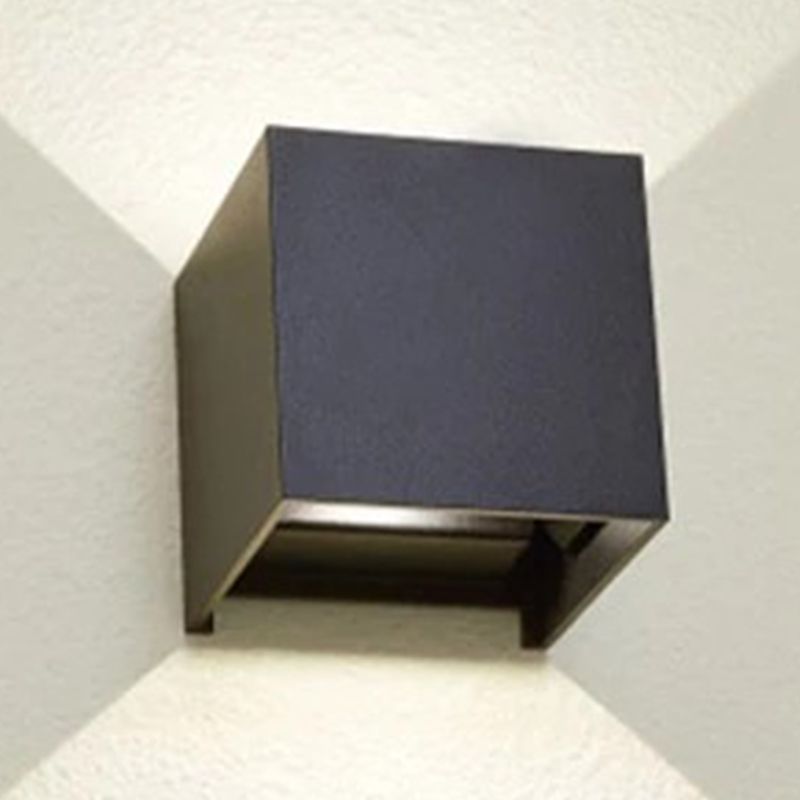 Metal Square Wall Mounted Lamps Modern Style 2 Lights Wall Washer Sconce