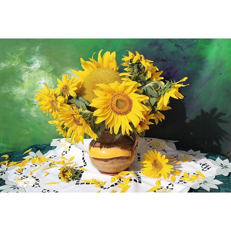 Customized Bouquet Wall Mural Horizontal Photography for Sleeping Room Decoration