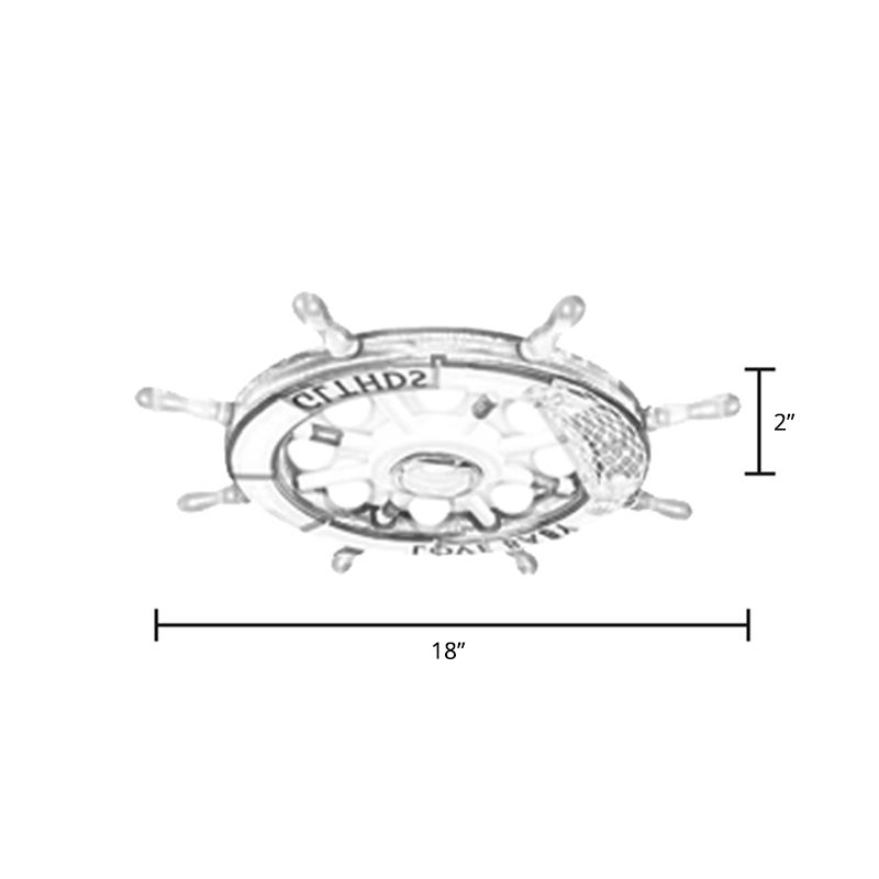 Bois Rudder Flush Light Contemporary Blue LED Flush Ceiling Light Fixture for Nursery