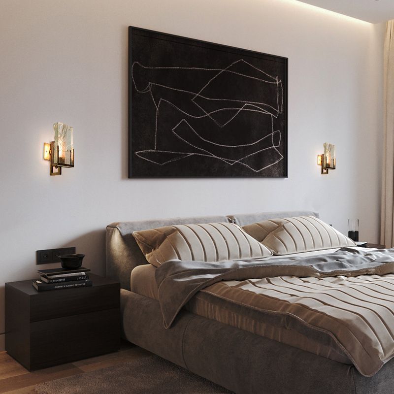 Crystal Brass Wall Lamp in Modern Luxury Style Electroplate Iron Wall Sconce for Interior Spaces